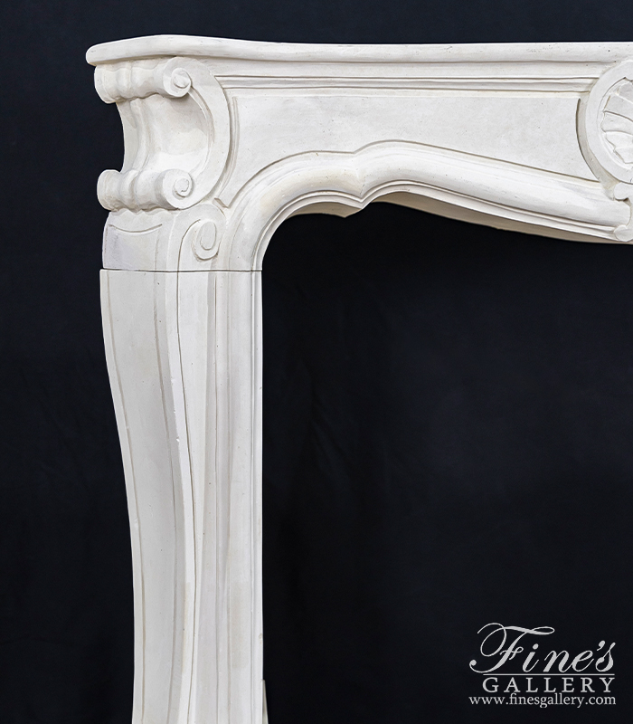 Marble Fireplaces  - French Themed Limestone Mantel - MFP-1916